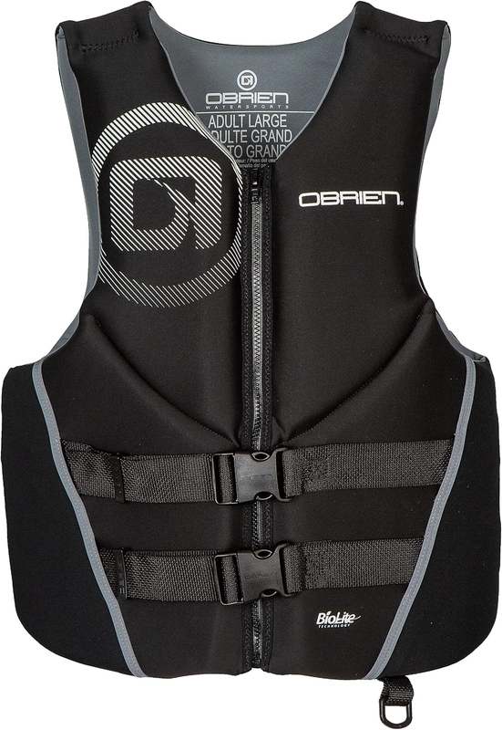 New O'Brien Men's Traditional Neoprene USCGA Life Jacket (Black) - Kidsy