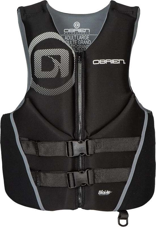 New O'Brien Men's Traditional Neoprene USCGA Life Jacket (Black) - Kidsy