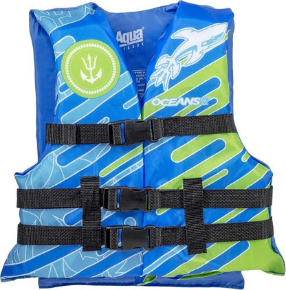 New Oceans 7 US Coast Guard Approved Life Jacket (Blue/White – Youth) - Kidsy