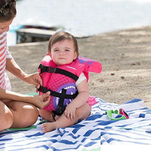 New Oceans 7 USCG Approved Life Jacket Vest (Infant, Pink/Berry) - Kidsy