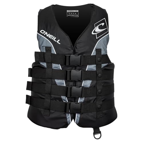 New O'Neill Wetsuits Men's Superlite USCG Life Vest 4XL (Black/Black/Smoke White) - Kidsy