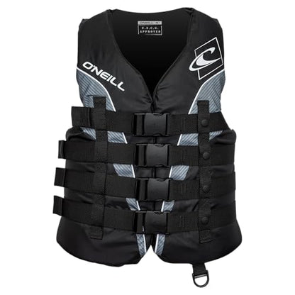 New O'Neill Wetsuits Men's Superlite USCG Life Vest 4XL (Black/Black/Smoke White) - Kidsy