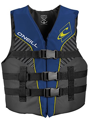 New O'Neill Youth Superlite USCG Life Vest 1 Size (Pacific/Smoke/Black:Yellow) - Kidsy