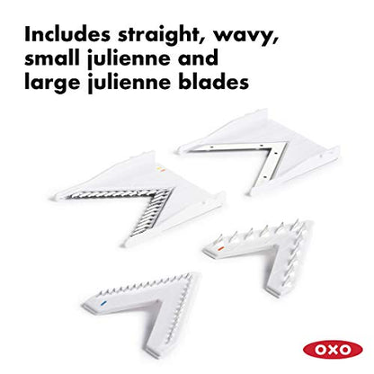New OXO Good Grips V - Blade Mandoline Slicer (White) - Kidsy