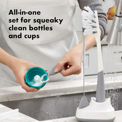 New OXO Tot Water Bottle and Straw Cup Cleaning Set Brush Set (Gray) - Kidsy