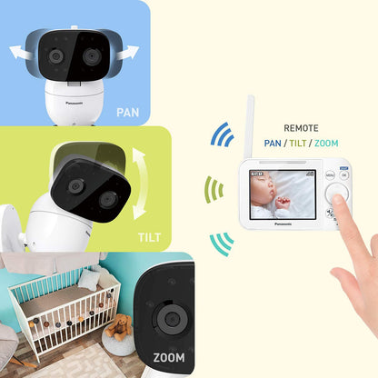 New Panasonic Baby Monitor with Camera and Audio, 3.5” Color Video - 1 Camera - KX - HN4101W (White) - Kidsy