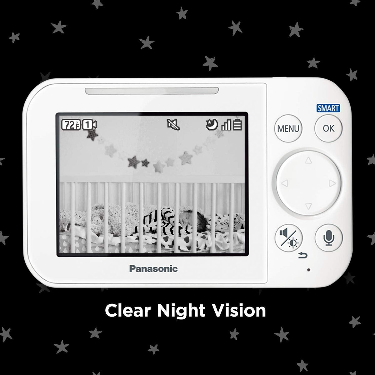 New Panasonic Baby Monitor with Camera and Audio, 3.5” Color Video - 1 Camera - KX - HN4101W (White) - Kidsy