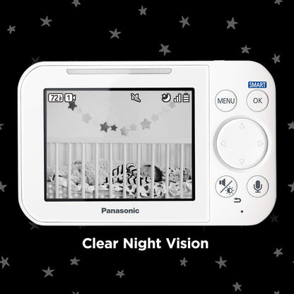 New Panasonic Baby Monitor with Camera and Audio, 3.5” Color Video - 1 Camera - KX - HN4101W (White) - Kidsy