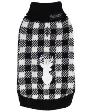 New Parisian Pet Buffalo Checkered Dog Sweater - Black - Kidsy