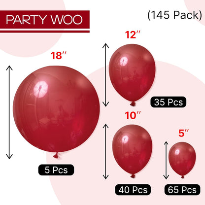 New PartyWoo Balloon Arch Kit 145 - Piece Set (Burgundy) - Kidsy