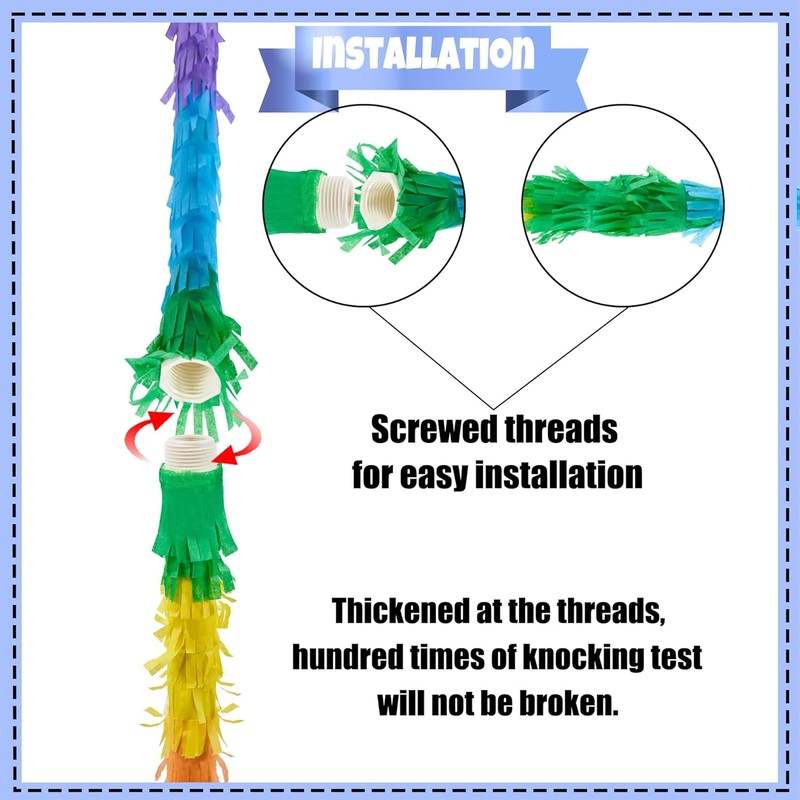 New PCFING 20 Inch Number 6 Piñata Rainbow with 30 Inch Piñata Stick Blindfold Confetti - Kidsy