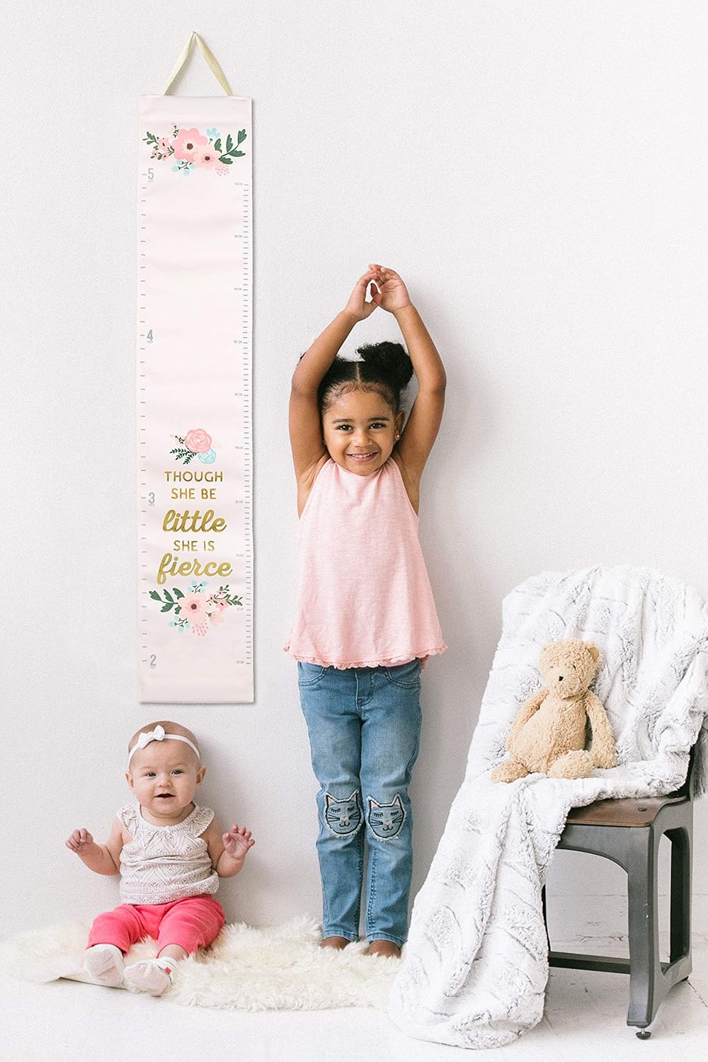 New Pearhead Floral Wall Growth Chart for Girls - Kidsy
