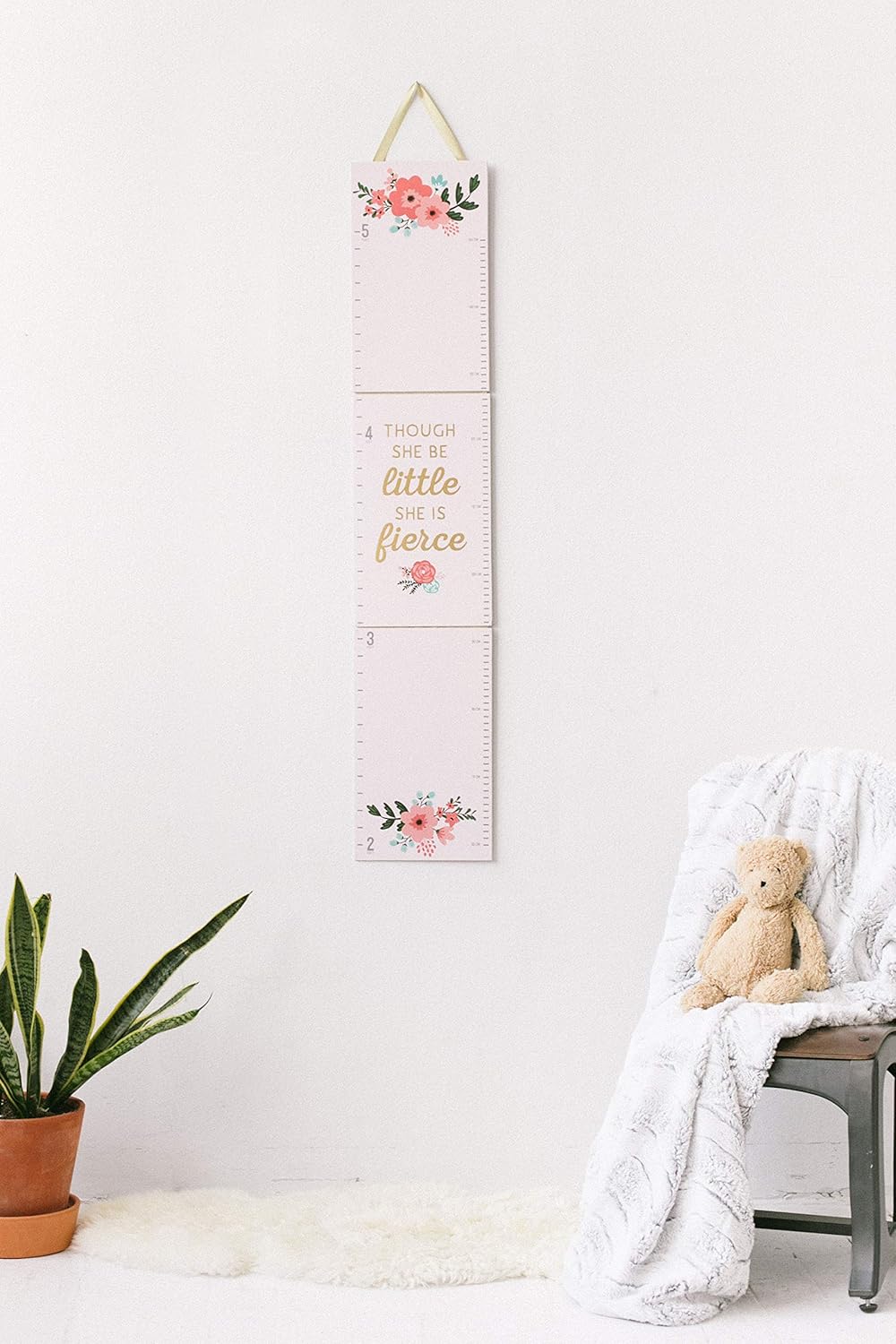 New Pearhead Floral Wall Growth Chart for Girls - Kidsy