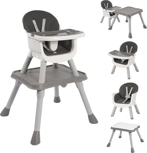 New Peekabu Convertible Baby 6 - in - 1 High Chair (Gray) - Kidsy