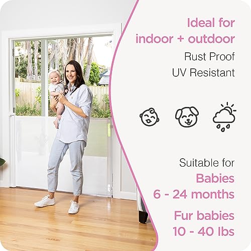 New Perma Child Safety Retractable Baby Gate 71"x41" (White) - Kidsy