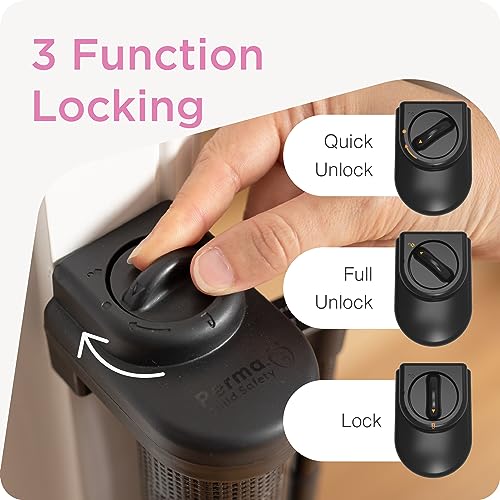 New Perma Retractable Baby Gate 55"W x 33"H (Black) - Kidsy