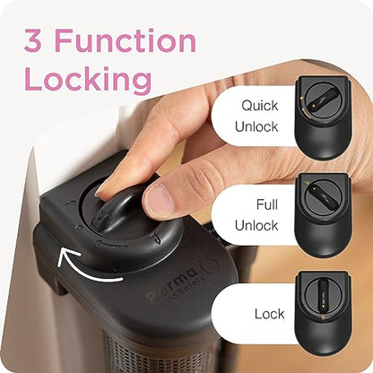 New Perma Retractable Baby Gate 55"W x 33"H (Black) - Kidsy