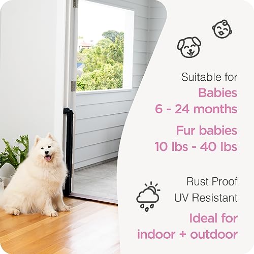 New Perma Retractable Baby Gate 55"W x 33"H (Black) - Kidsy
