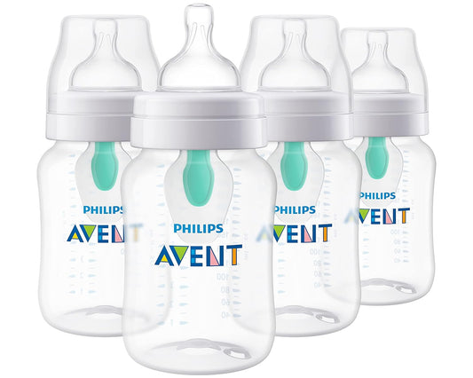 New Philips Avent Anti - Colic Baby Bottle with AirFree Vent 9oz (Clear) - Kidsy