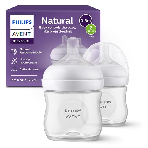 New Philips Avent Natural Baby Bottles, 4 oz - SCY900/02 (2 - Pack) - Kidsy