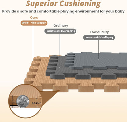 New PIGLOG 36Pcs Baby Play Mat for Floor (Classic) - Kidsy