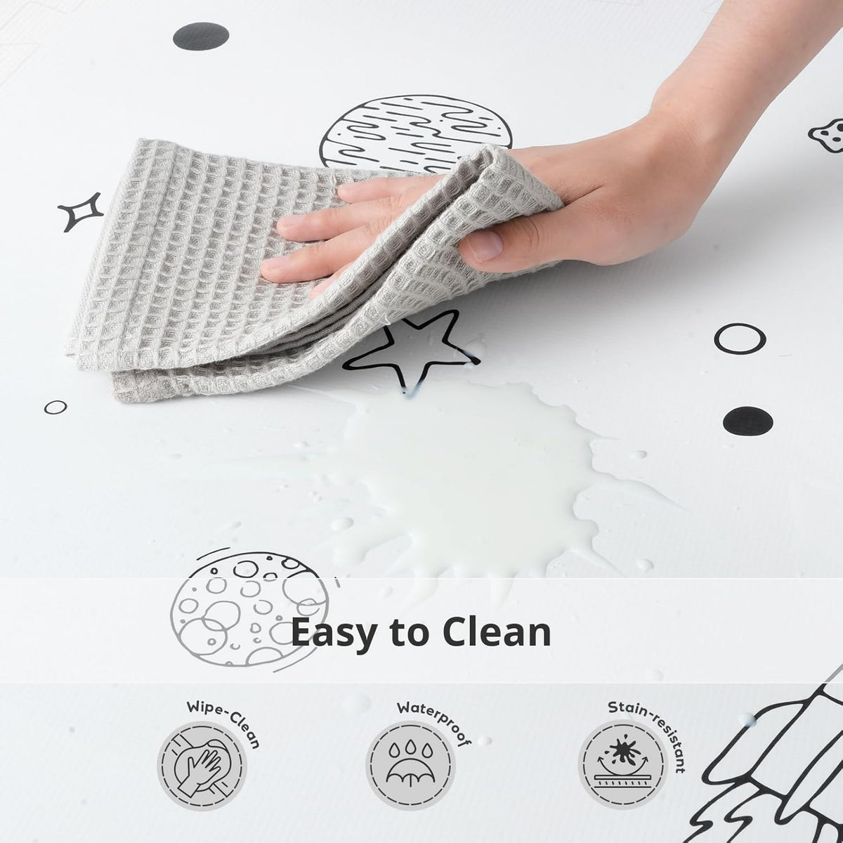 New PIGLOG Baby Play Mat, 72x48 - Inch Baby Foam Play Mat,6 - Piece Interlocking Foam Floor Tiles for Toddlers (Space) - Kidsy
