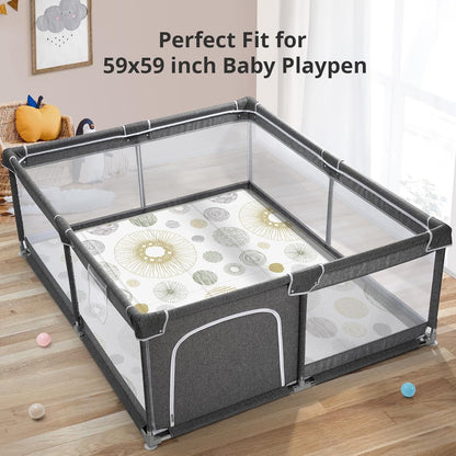 New PIGLOG Baby Play Mat for Floor (59''x 59''Playpen, Circle) - Kidsy