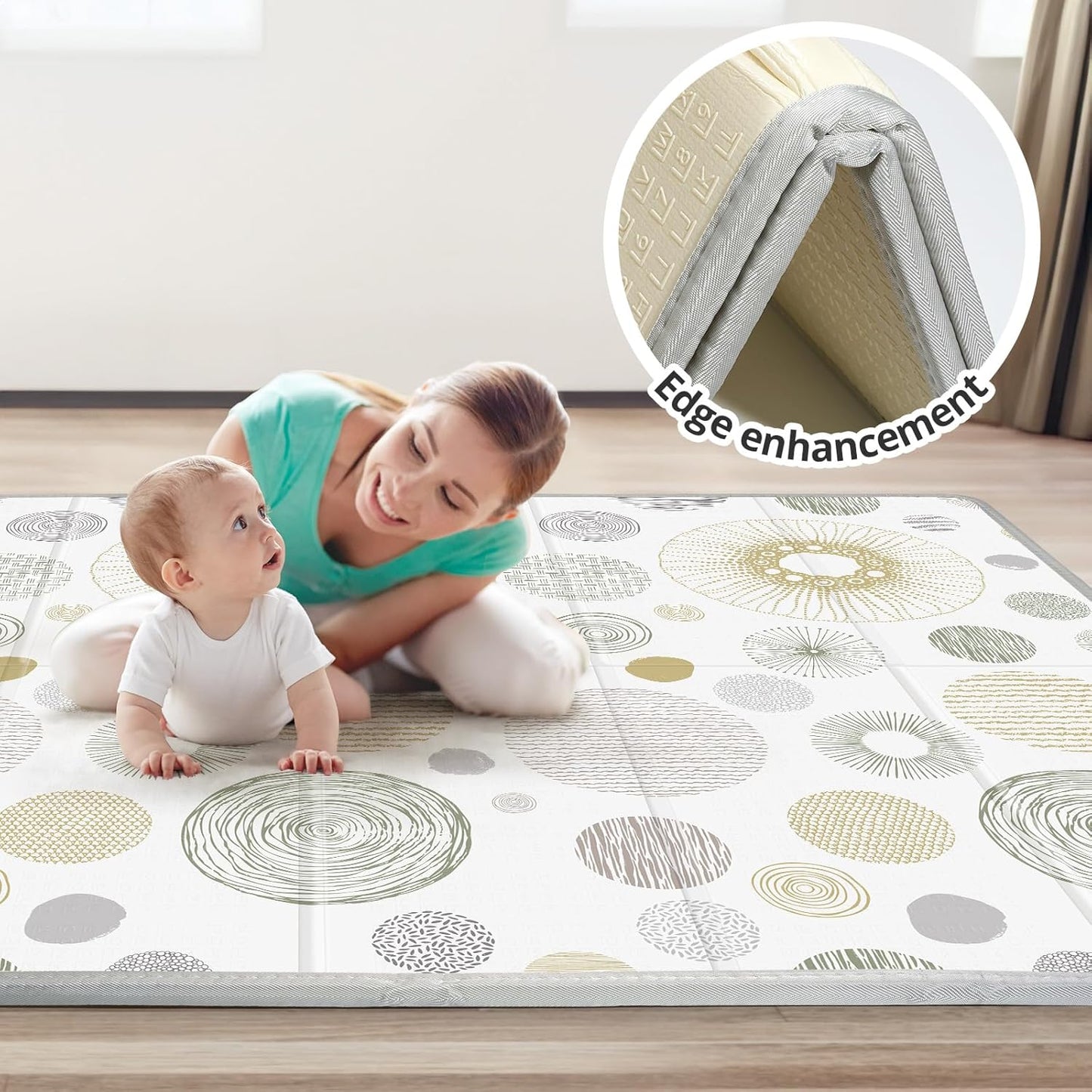 New PIGLOG Baby Play Mat for Floor (59''x 59''Playpen, Circle) - Kidsy