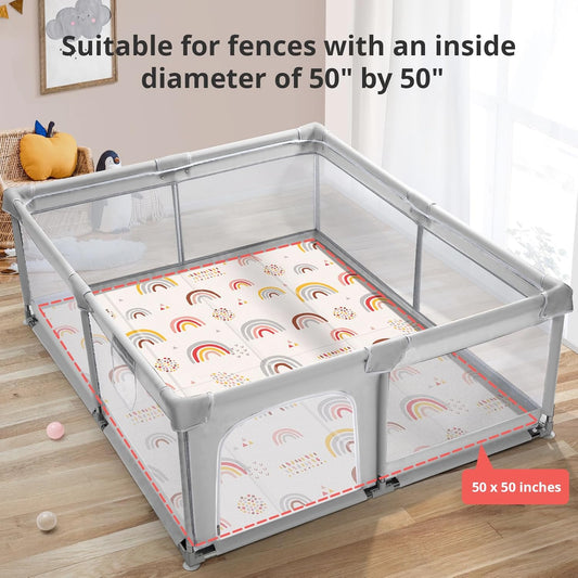 New PIGLOG Foldable Baby Play Mat, 0.6in Thick Waterproof Playmats (Rainbow) - Kidsy