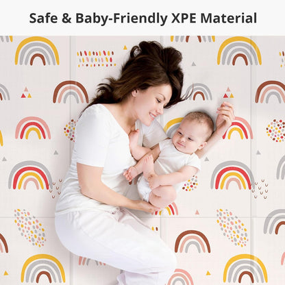 New PIGLOG Foldable Baby Play Mat, 0.6in Thick Waterproof Playmats (Rainbow) - Kidsy