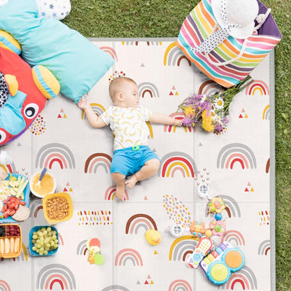 New PIGLOG Foldable Baby Play Mat, 0.6in Thick Waterproof Playmats (Rainbow) - Kidsy