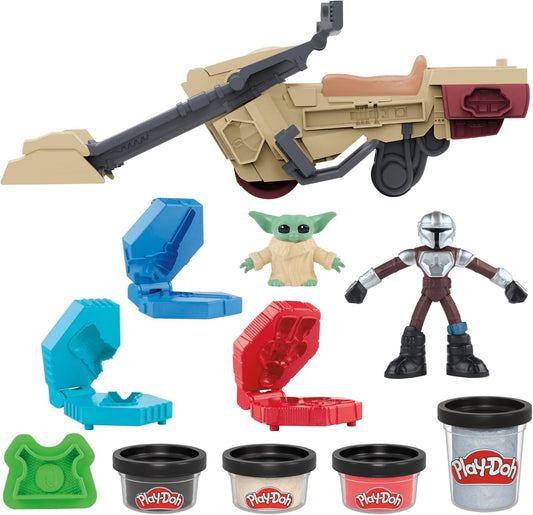 New Play - Doh Star Wars Mandalorian Launching Speeder Playset with Figures - Kidsy