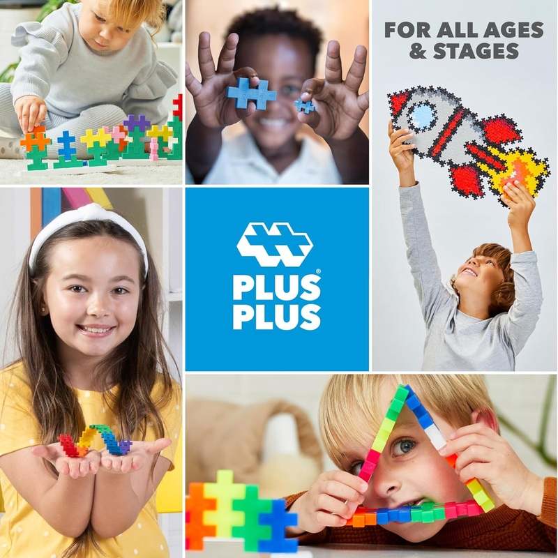 New PLUS PLUS Open Play Set 1200 Piece Construction Building Stem Toy Interlocking Mini Puzzle Blocks - Kidsy