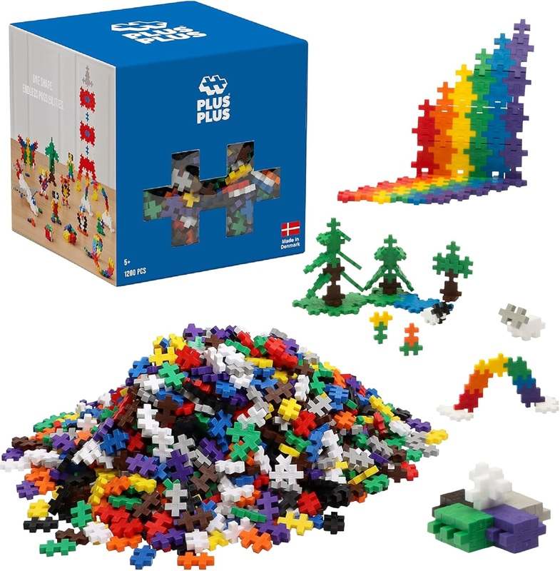 New PLUS PLUS Open Play Set 1200 Piece Construction Building Stem Toy Interlocking Mini Puzzle Blocks - Kidsy