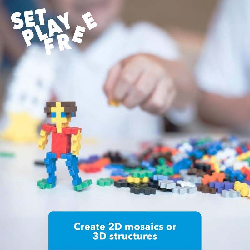 New PLUS PLUS Open Play Set 1200 Piece Construction Building Stem Toy Interlocking Mini Puzzle Blocks - Kidsy