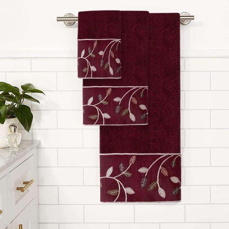 New Popular Bath Aubury Collection Towel Set (Burgundy) - Kidsy