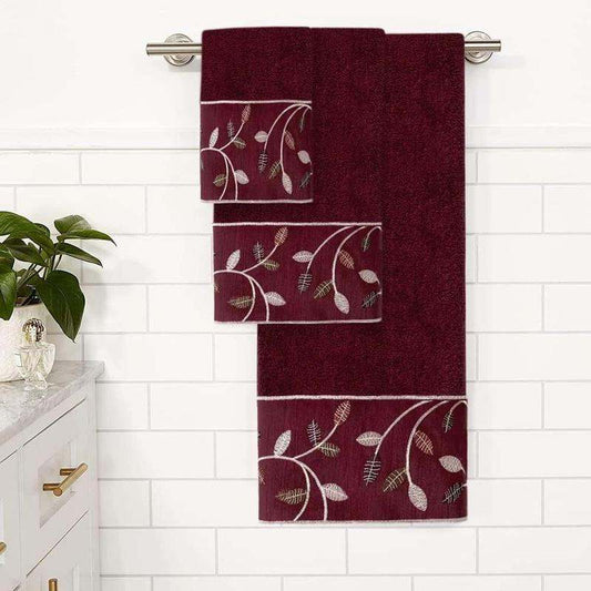 New Popular Bath Aubury Collection Towel Set (Burgundy) - Kidsy