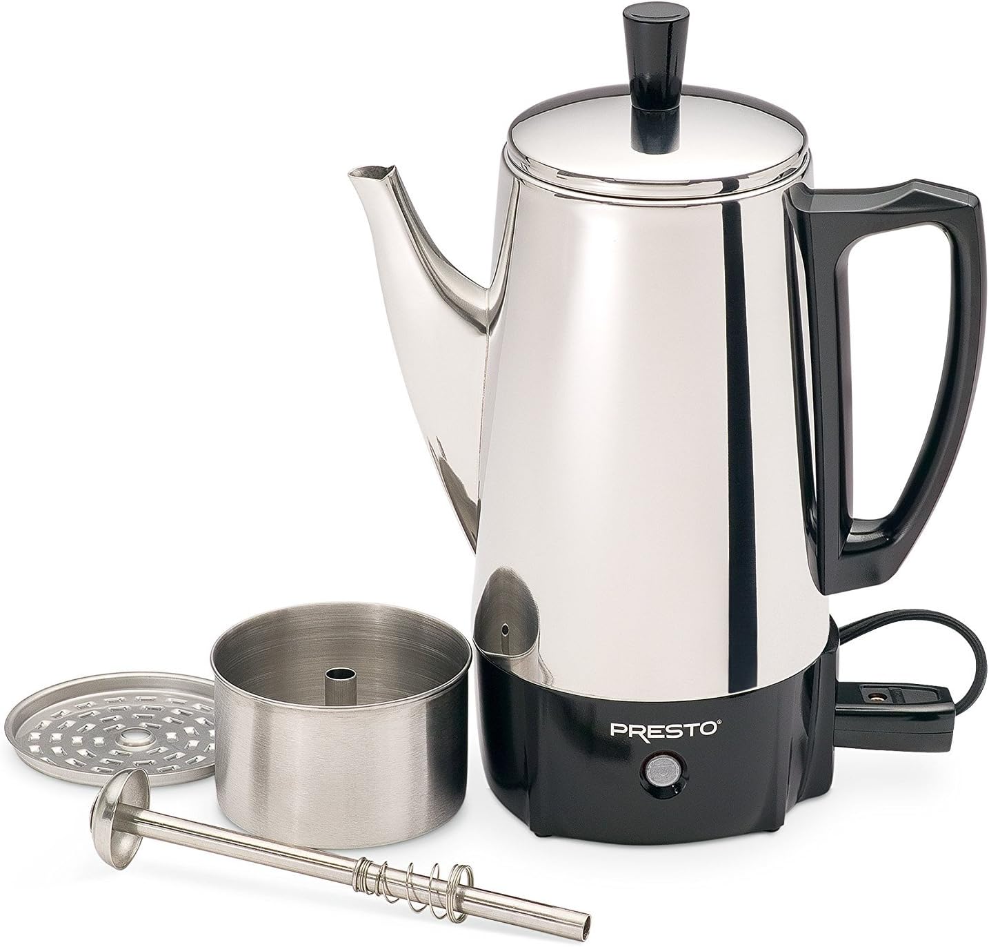 New Presto 6 - Cup Stainless - Steel Coffee Percolator (Silver) - Kidsy