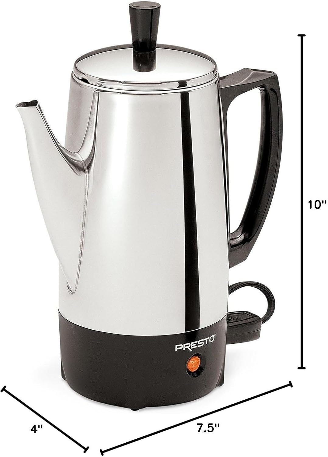 New Presto 6 - Cup Stainless - Steel Coffee Percolator (Silver) - Kidsy