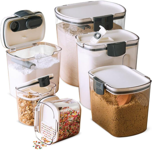 New Progressive ProKeeper Bakers Airtight Kitchen Storage Set, Plastic (Multicolor, 6 - Piece) - Kidsy