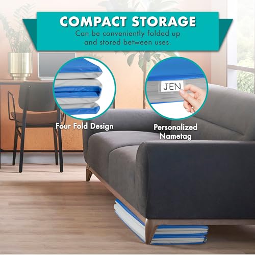 New ProSource Four - Fold Kids Rest Mat, Blue/Grey - Kidsy