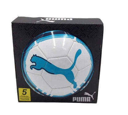 New Puma Soccer Ball Size 5 (White/Blue) - Kidsy
