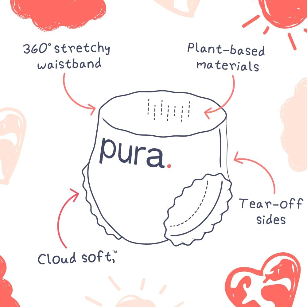 New Pura 360° Stretch Diaper Pants Size 9, 48+ lbs - 45 Count - Kidsy