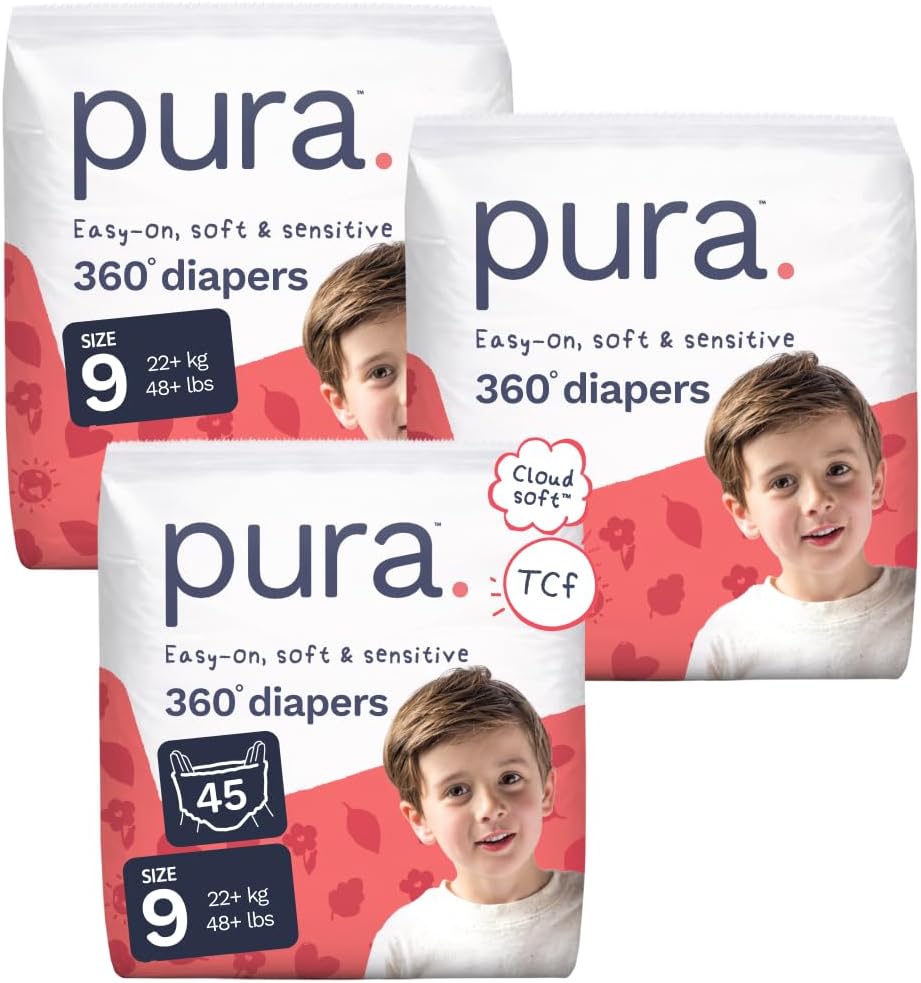 New Pura 360° Stretch Diaper Pants Size 9, 48+ lbs - 45 Count - Kidsy
