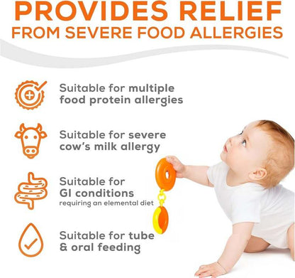 New PurAmino Hypoallergenic Infant Formula, for Severe Food Allergies, Omega - 3 DHA, Iron, Immune Support 14.1 Oz (4 Pack) - Kidsy