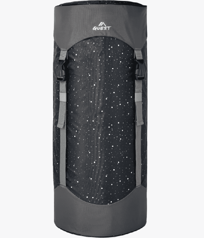 New Quest 30L Compression Sack (Black/Gray/Spotted) - Kidsy