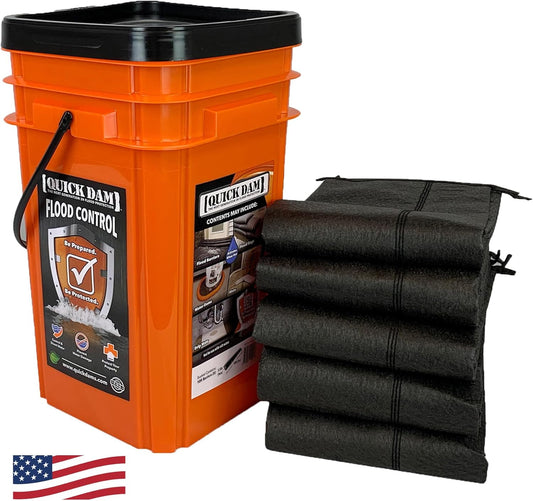 New Quick Dam Grab & Go Flood Kit with Five 10 ft Barriers - Kidsy