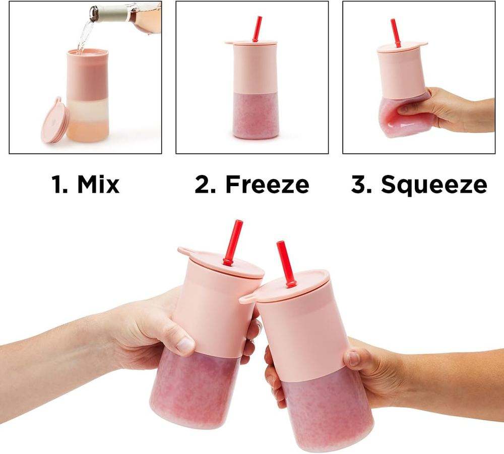 New Rabbit Frozen Cocktail Silicone Tumblers, Set of 2 (Pink) - Kidsy