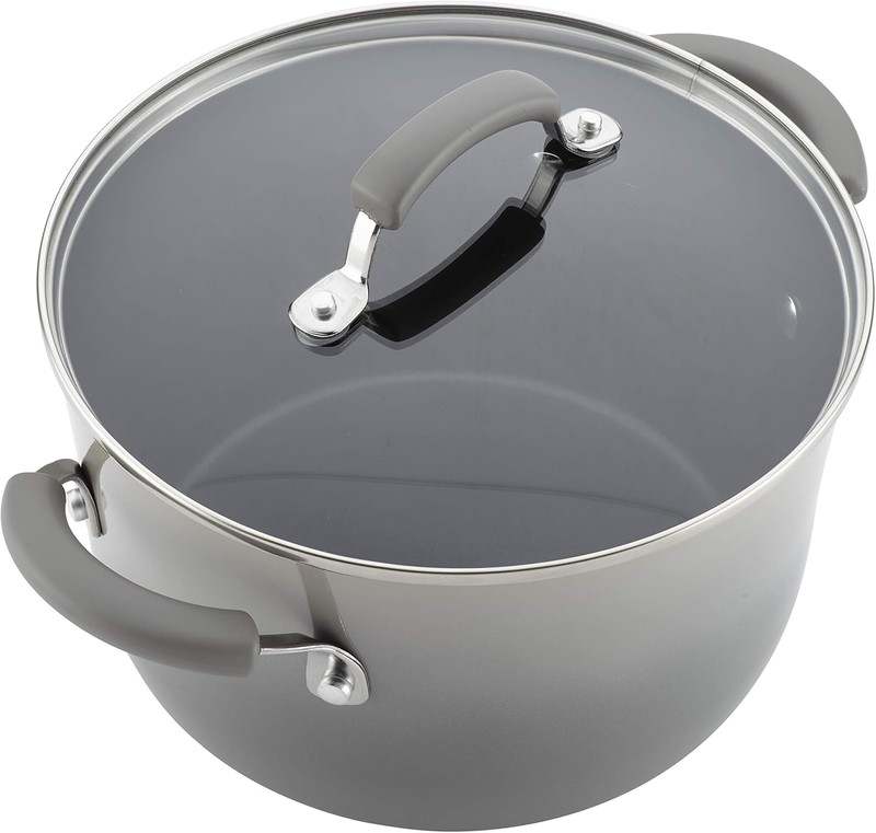 New Rachael Ray Brights Nonstick Cookware Pots and Pans Set, 14 Piece (Sea Salt Gray) - Kidsy