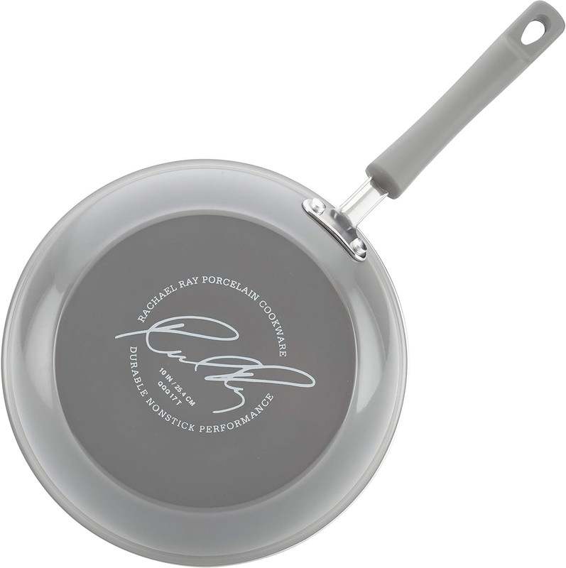 New Rachael Ray Brights Nonstick Cookware Pots and Pans Set, 14 Piece (Sea Salt Gray) - Kidsy